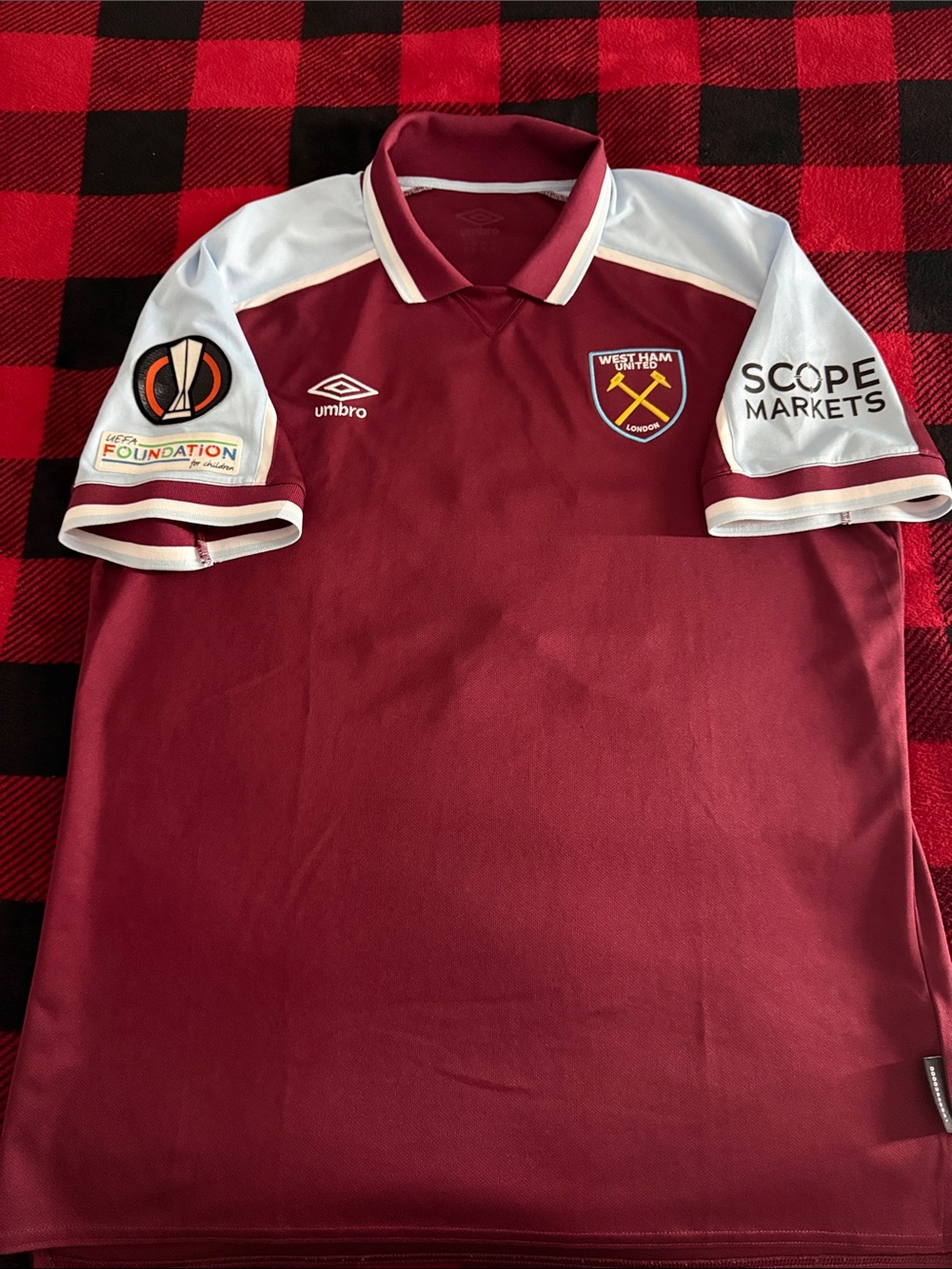 RARE West Ham United #16 Mark Noble UEFA Conference League Home Umbro Jersey - Picture 2 of 8